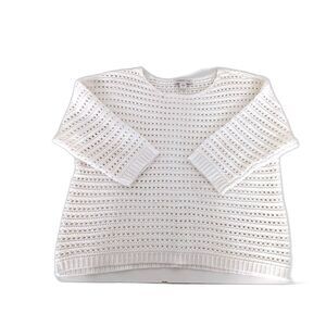 Women's Coldwater Creek Cream Crochet Sweater Size L